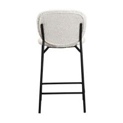 New Drawer DALBY Lot de 2 tabourets de bar en tissu bouclette et métal H65cm