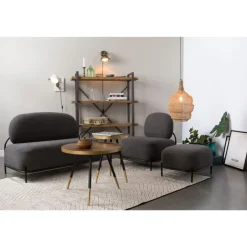 Best No name DENISE Table basse ronde en métal et bois ø44cm