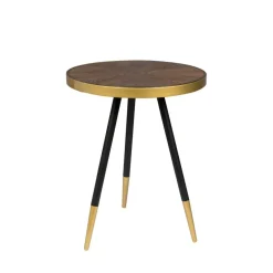Best No name DENISE Table basse ronde en métal et bois ø44cm