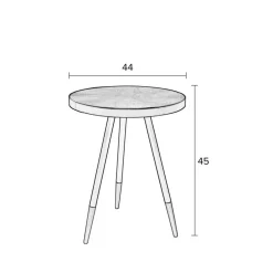 Best No name DENISE Table basse ronde en métal et bois ø44cm