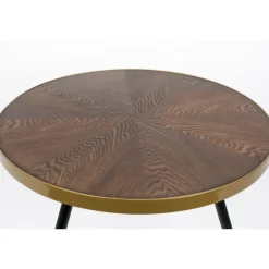 Discount No name DENISE Table basse ronde en métal et bois ø61cm