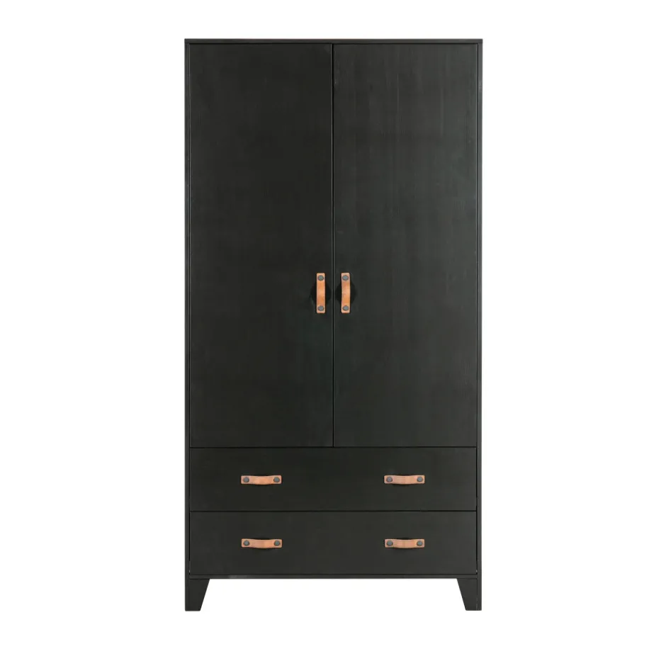 Woood DIAN Armoire vestiaire pour enfant 2 portes 2 tiroirs