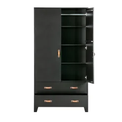 Woood DIAN Armoire vestiaire pour enfant 2 portes 2 tiroirs
