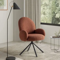 Online No name DOURO Chaise de bureau en tissu bouclette et métal