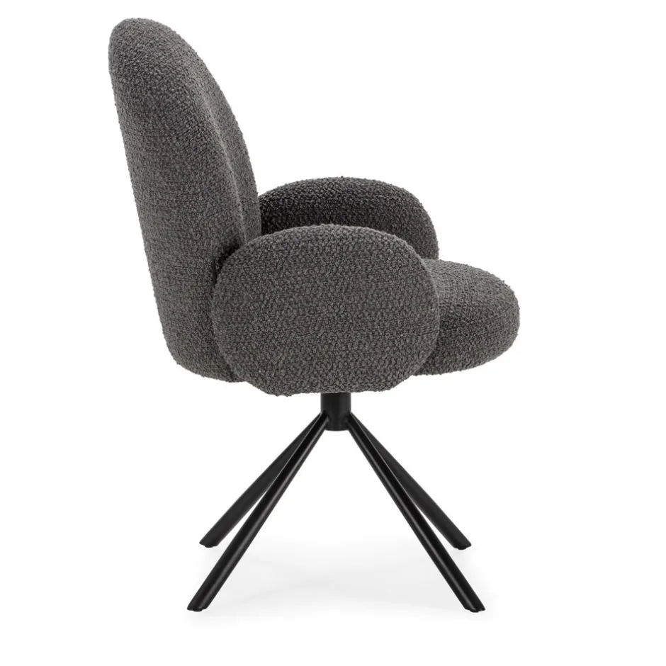 Online No name DOURO Chaise de bureau en tissu bouclette et métal