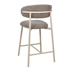 Online Drawer DRACO Lot de 2 chaises de bar en tissu pieds beiges H65cm