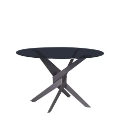 Discount No name DRAVON Table à manger 4 personnes en verre trempé et métal