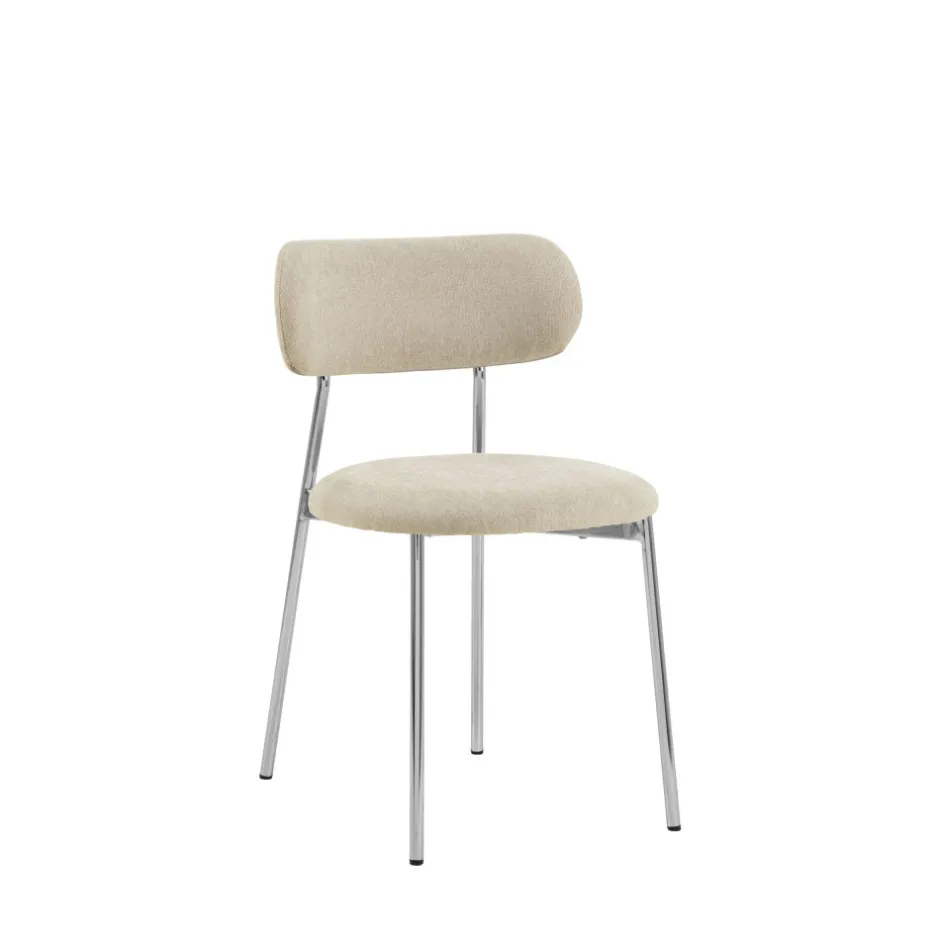 Outlet Drawer ELLI Lot de 2 chaises en tissu pieds chrome