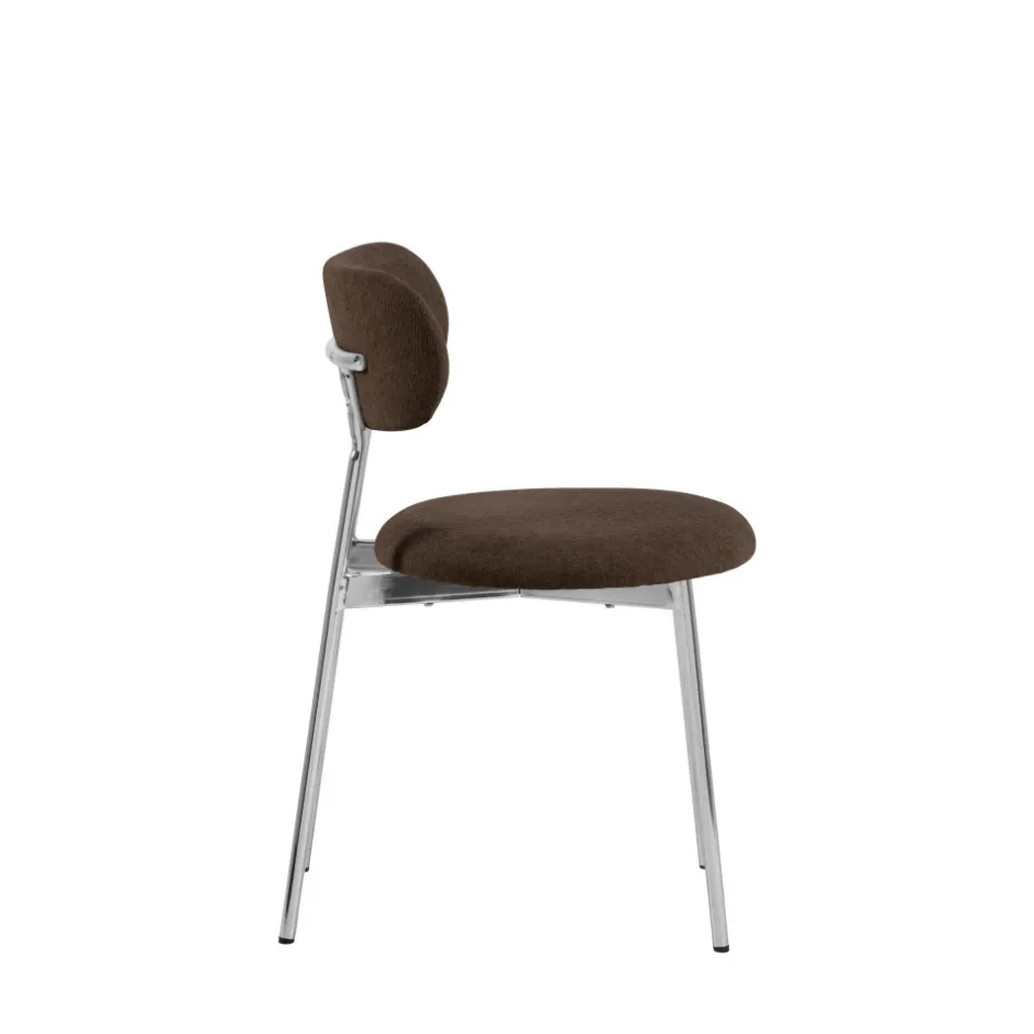 Outlet Drawer ELLI Lot de 2 chaises en tissu pieds chrome