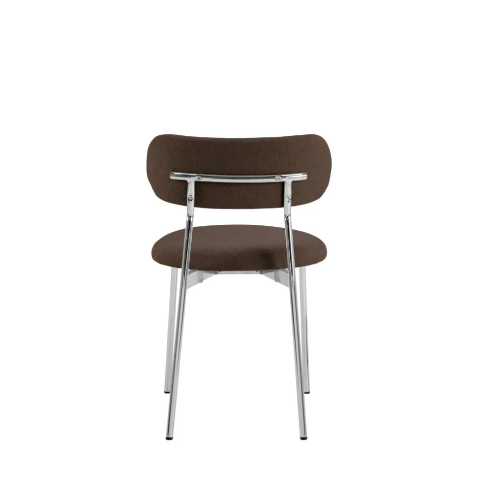 Outlet Drawer ELLI Lot de 2 chaises en tissu pieds chrome