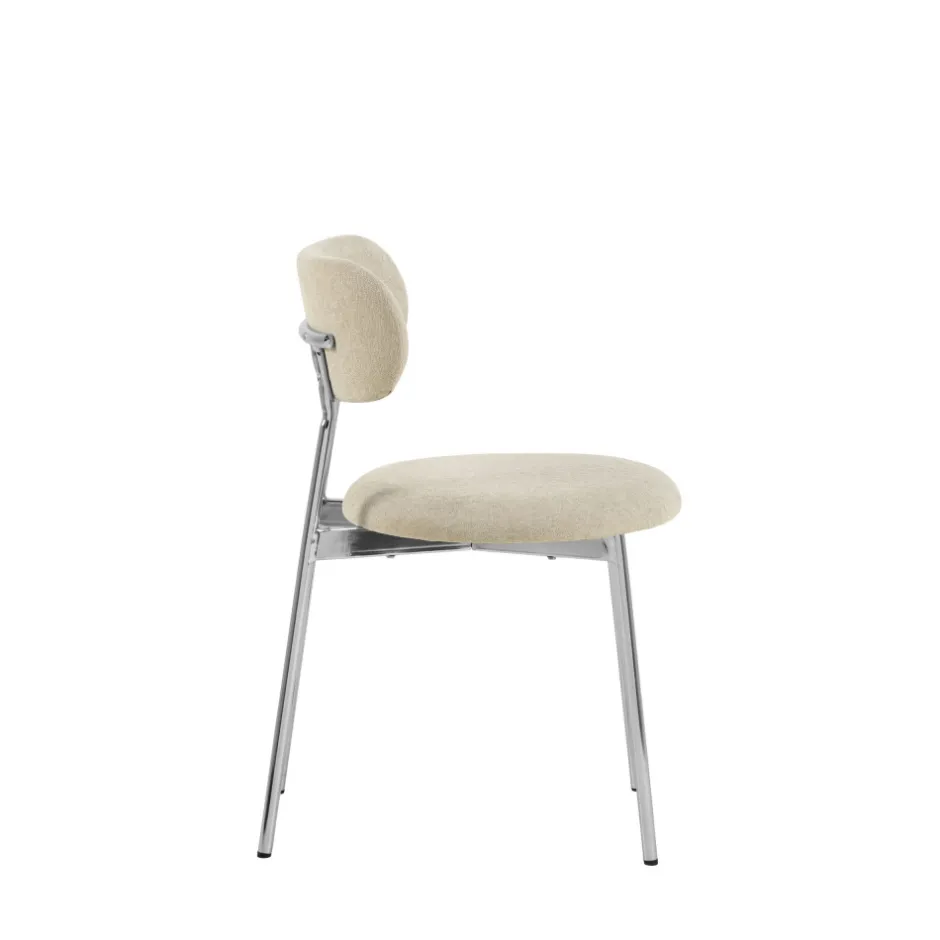 Outlet Drawer ELLI Lot de 2 chaises en tissu pieds chrome