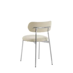 Outlet Drawer ELLI Lot de 2 chaises en tissu pieds chrome