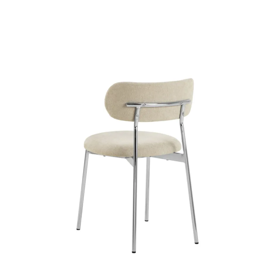Outlet Drawer ELLI Lot de 2 chaises en tissu pieds chrome