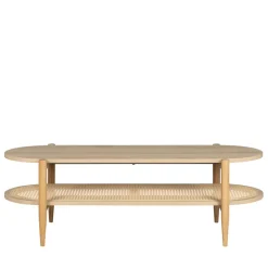 Best Drawer ELLOS Table basse ovale en bois et cannage