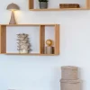House Nordic EMBER Etagère murale 2 niches en bambou L70cm