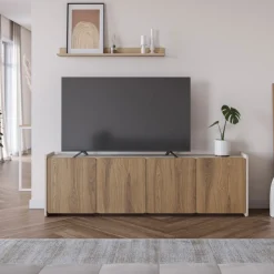 Best Drawer ENARA Meuble TV 4 portes en bois L180cm