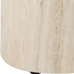 New Drawer EQUICOLA Lot de 2 tables d'appoint ovales en effet travertin