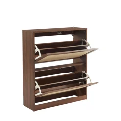 Outlet No name ESTELA Meuble à chaussures 2 portes en bois et cannage L80cm