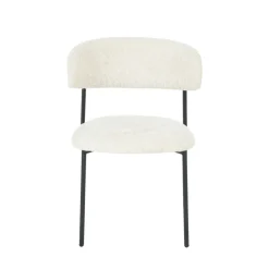 Online Drawer ESTER Lot de 2 chaises en tissu bouclette et métal