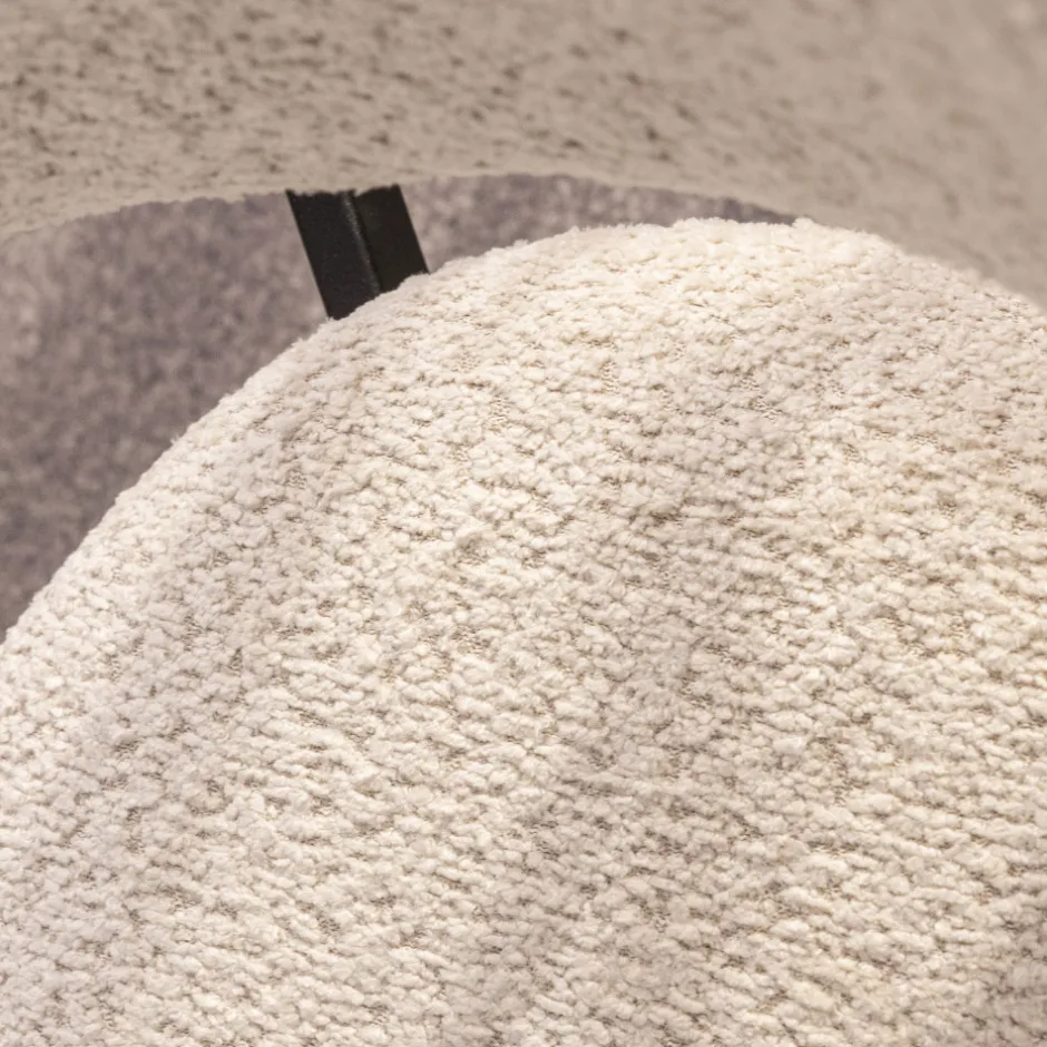 Online Drawer ESTER Lot de 2 chaises en tissu bouclette et métal