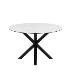 Sale Drawer EURAME Table à manger 4 places ronde en céramique et métal