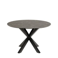 Sale Drawer EURAME Table à manger 4 places ronde en céramique et métal