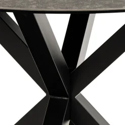 Sale Drawer EURAME Table à manger 4 places ronde en céramique et métal