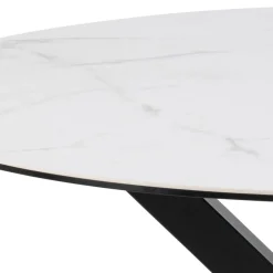 Sale Drawer EURAME Table à manger 4 places ronde en céramique et métal