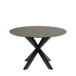 Sale Drawer EURAME Table à manger 4 places ronde en céramique et métal