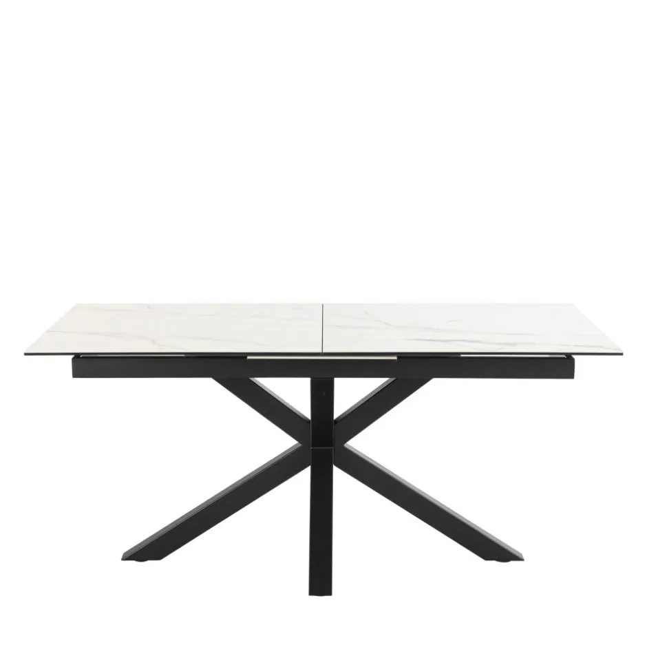 New Drawer EURAME Table à manger extensible 6 à 8 places en céramique et métal 168-210x90cm