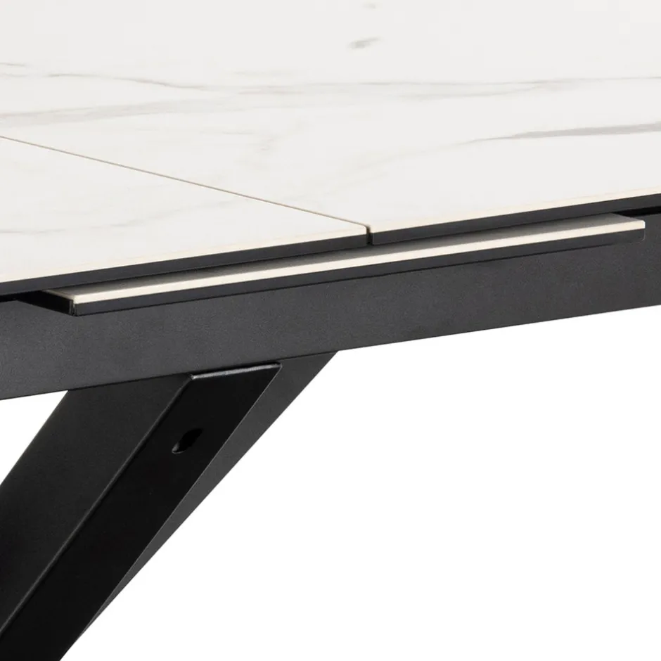 New Drawer EURAME Table à manger extensible 6 à 8 places en céramique et métal 168-210x90cm