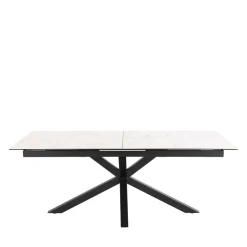 Discount Drawer EURAME Table à manger extensible 6 à 12 personnes en céramique et métal 200-240x100cm