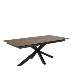 Discount Drawer EURAME Table à manger extensible 6 à 12 personnes en céramique et métal 200-240x100cm