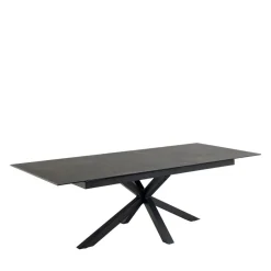 Discount Drawer EURAME Table à manger extensible 6 à 12 personnes en céramique et métal 200-240x100cm