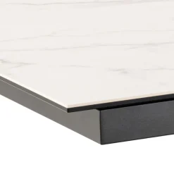 Discount Drawer EURAME Table à manger extensible 6 à 12 personnes en céramique et métal 200-240x100cm