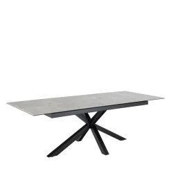 Discount Drawer EURAME Table à manger extensible 6 à 12 personnes en céramique et métal 200-240x100cm