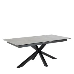 Discount Drawer EURAME Table à manger extensible 6 à 12 personnes en céramique et métal 200-240x100cm