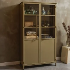 Sale Woood EXHIBIT Vitrine 2 portes en métal H170cm
