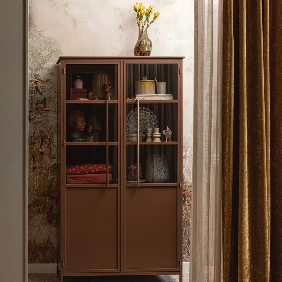 Sale Woood EXHIBIT Vitrine 2 portes en métal H170cm