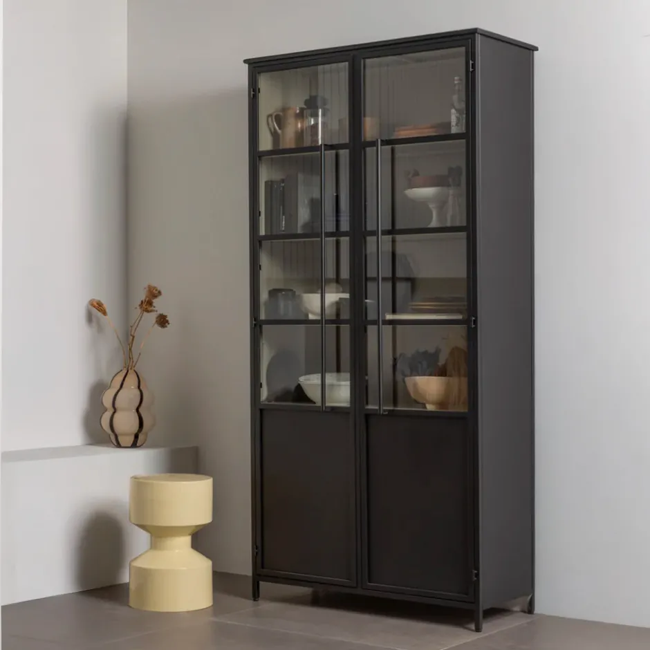 Clearance Woood EXHIBIT XL Vitrine 2 portes en métal H200cm