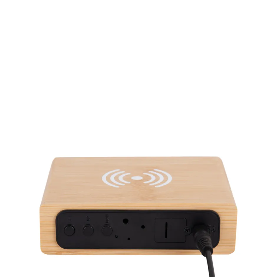 Online Karlsson FAT Réveil en bois avec chargeur téléphone