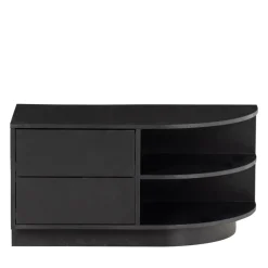 Clearance Woood FINCA Meuble TV 2 tiroirs en bois L78cm