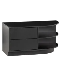 Clearance Woood FINCA Meuble TV 2 tiroirs en bois L78cm