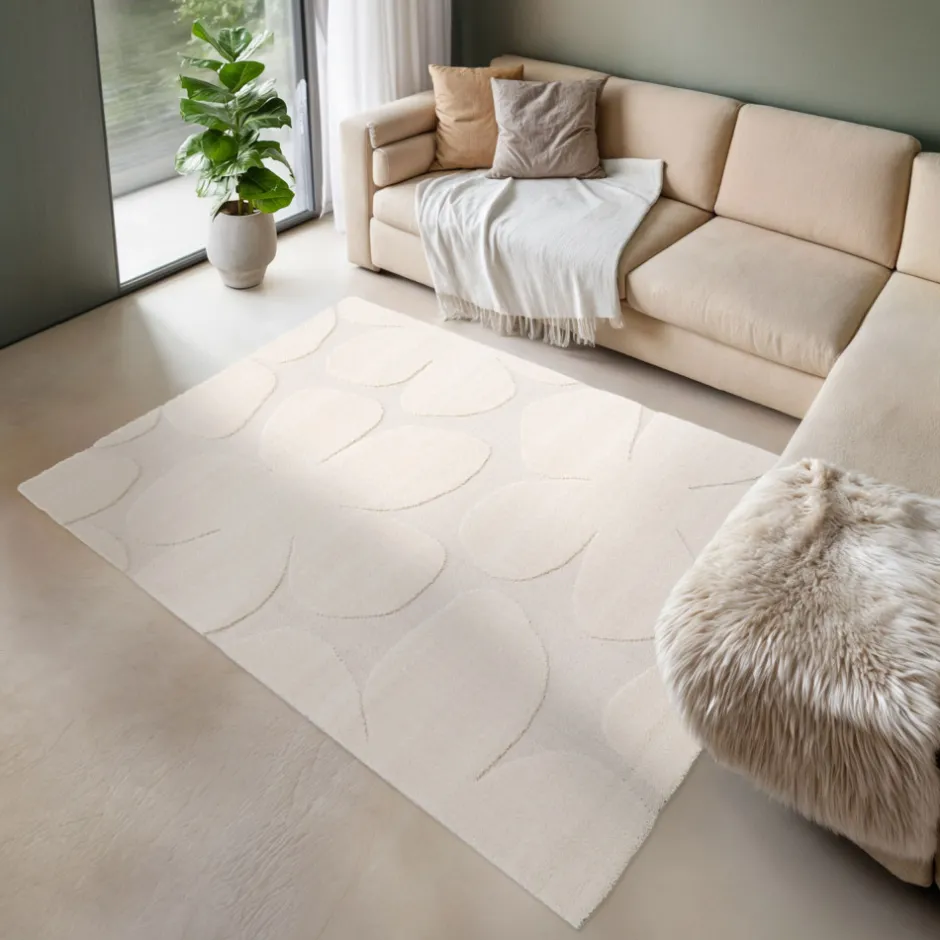 Online Drawer FLOW Tapis contemporain à motif floral en relief