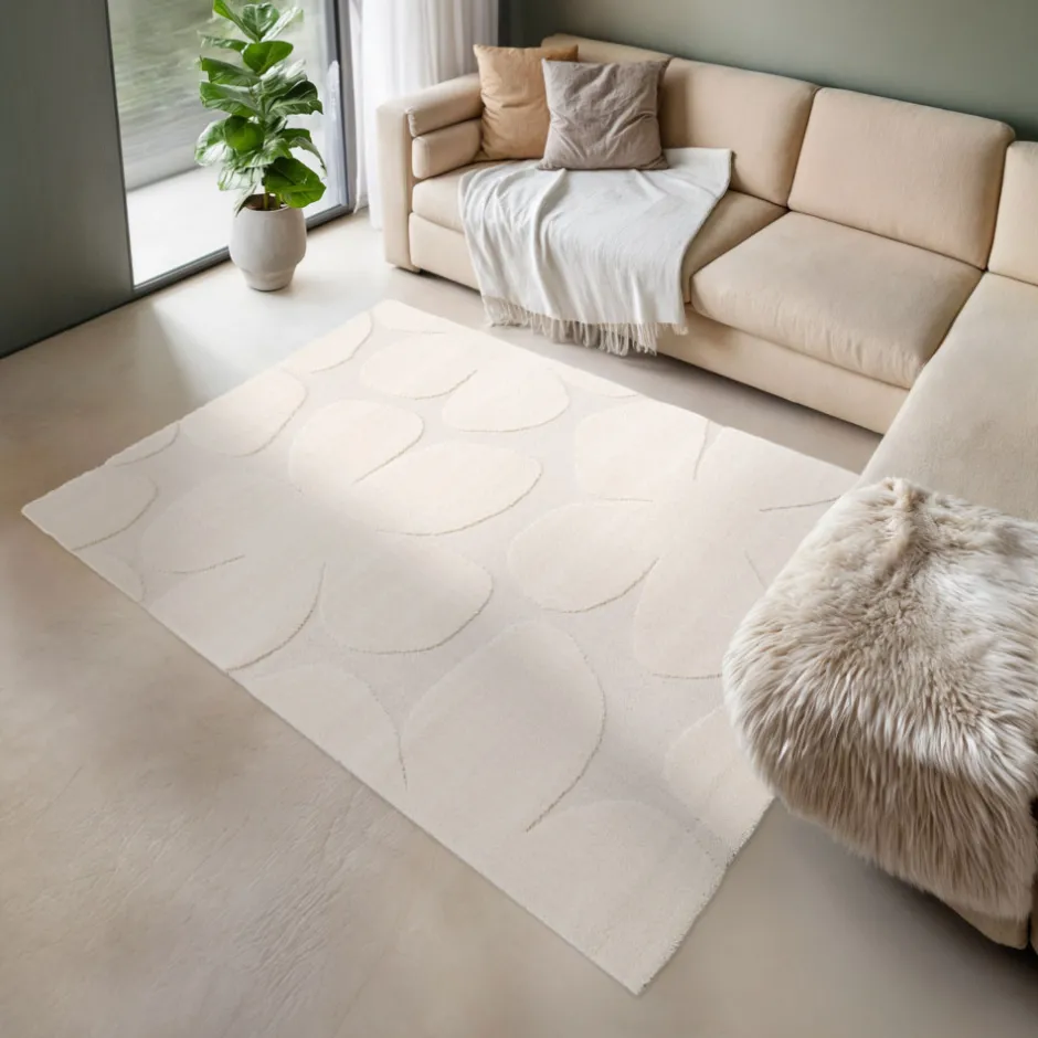 Online Drawer FLOW Tapis contemporain à motif floral en relief