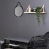 Best House Nordic FORNO Etagère murale en bois et cuir 80x20 cm