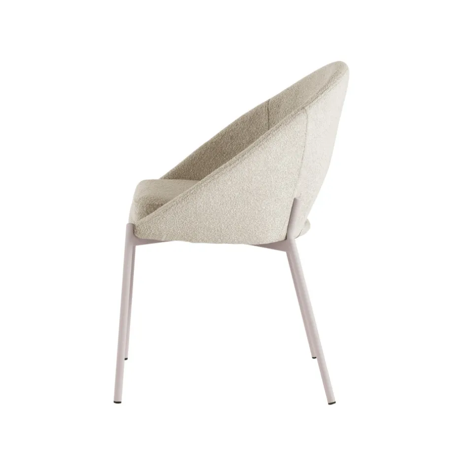 Clearance Drawer FRIDA Lot de 2 chaises en tissu bouclette et métal