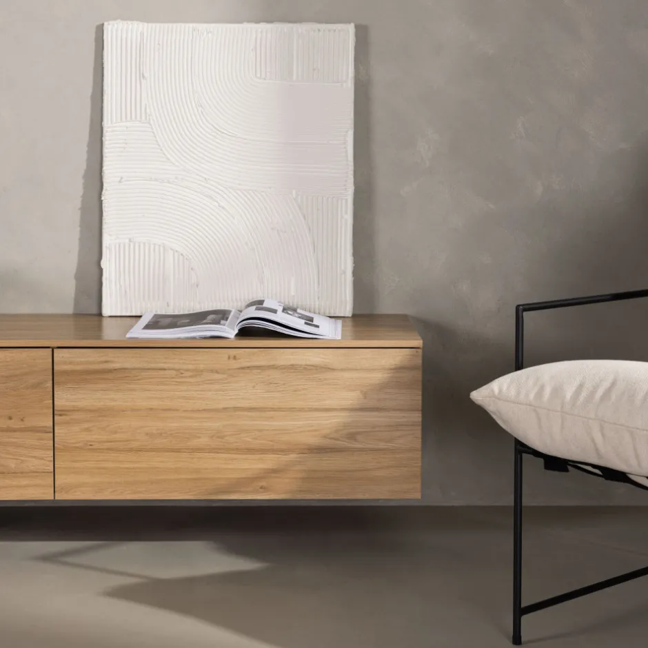 Best Venture Home FRIHAMN Meuble TV suspendu 2 tiroirs en bois L160cm