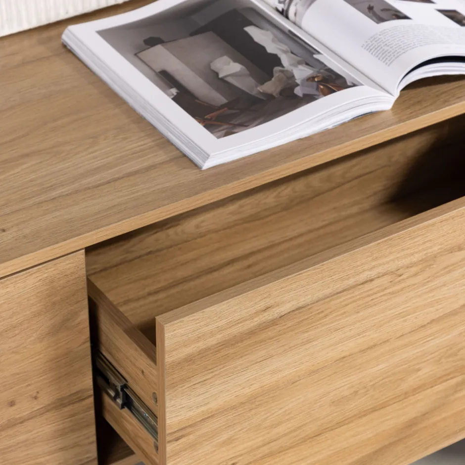 Best Venture Home FRIHAMN Meuble TV suspendu 2 tiroirs en bois L160cm