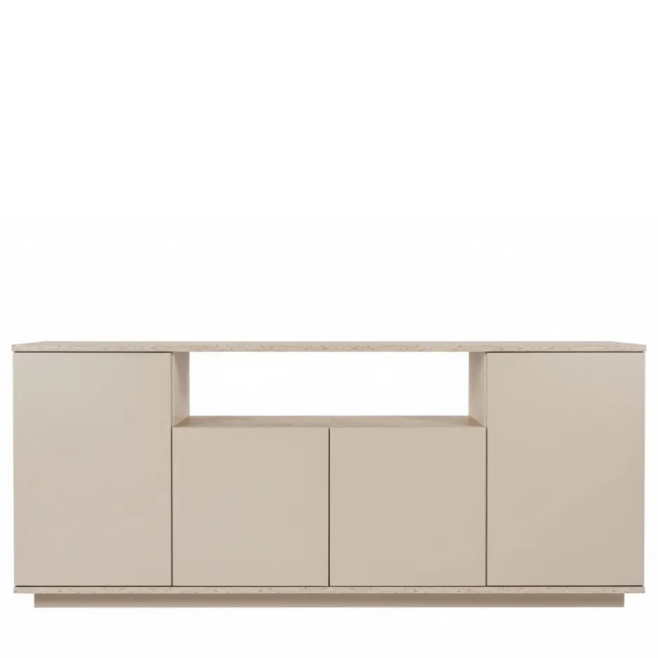 Outlet Drawer FRITZ Buffet 4 portes effet travertin L180cm